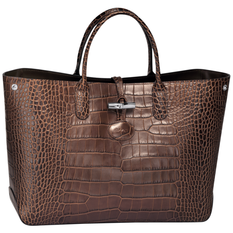 Longchamp Roseau Croco Donna - Roseau Croco Tote bag L Top-handles Brown •  Jimmy Page